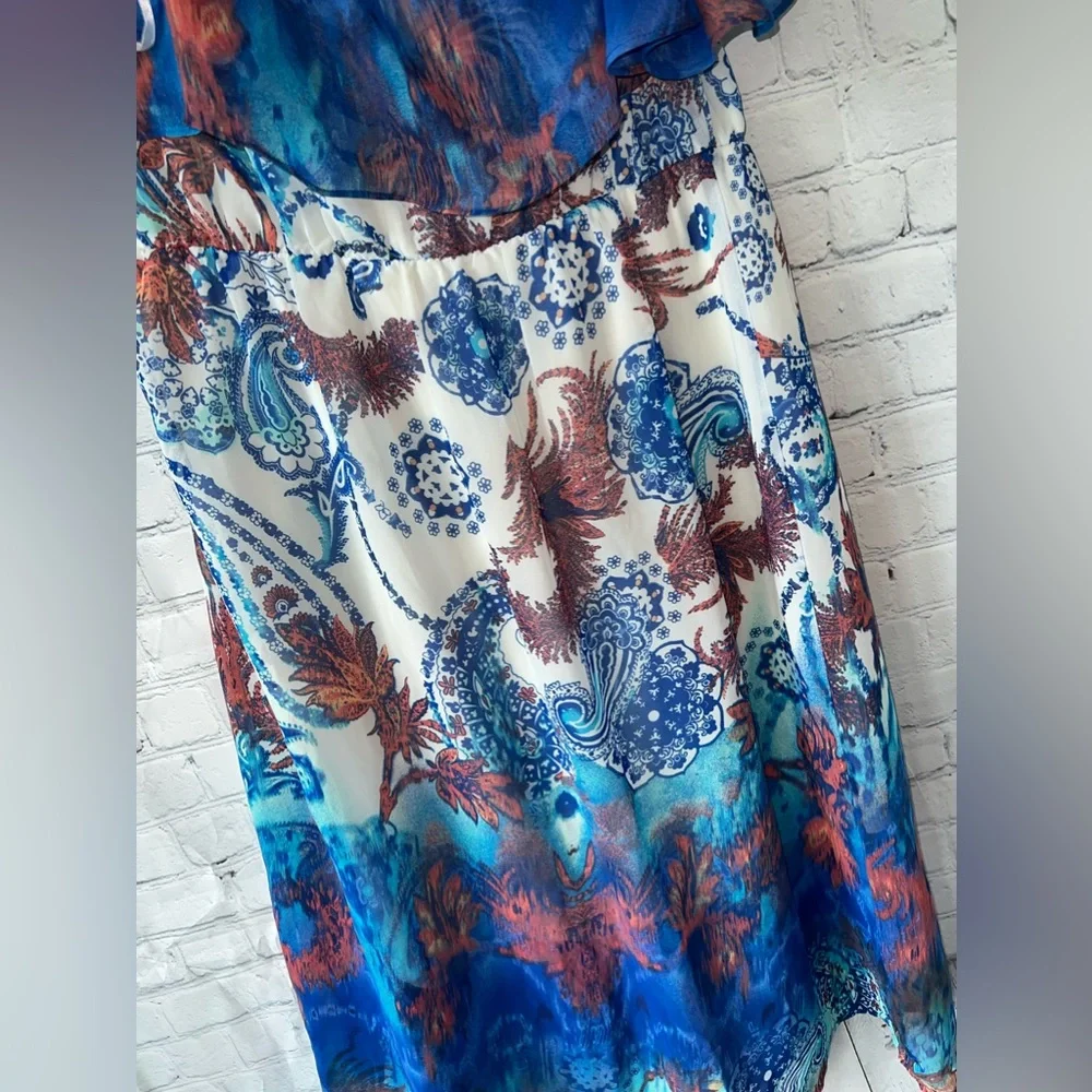 Maurices White, Blue & Pink floral strapless dress size 0 - Picture 13 of 16